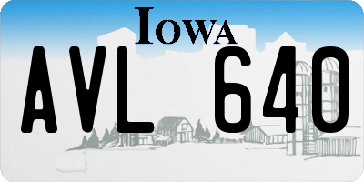 IA license plate AVL640
