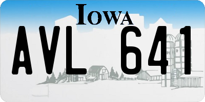 IA license plate AVL641