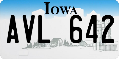 IA license plate AVL642