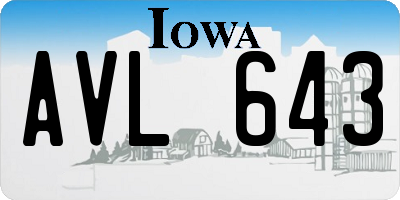 IA license plate AVL643