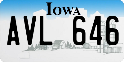 IA license plate AVL646