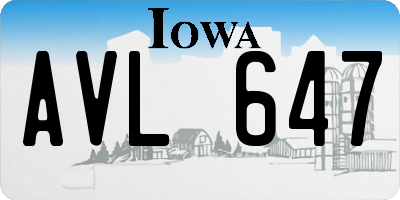 IA license plate AVL647