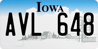 IA license plate AVL648
