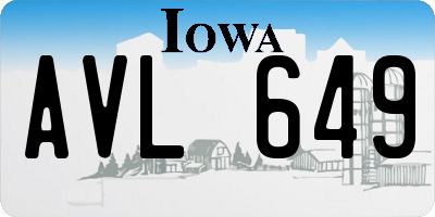 IA license plate AVL649