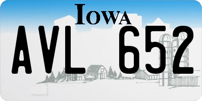 IA license plate AVL652