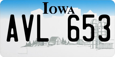 IA license plate AVL653