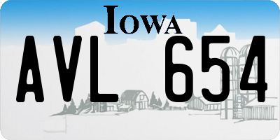 IA license plate AVL654