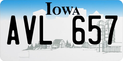 IA license plate AVL657