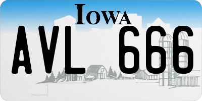 IA license plate AVL666