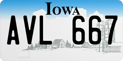 IA license plate AVL667