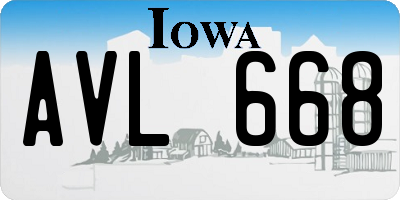 IA license plate AVL668