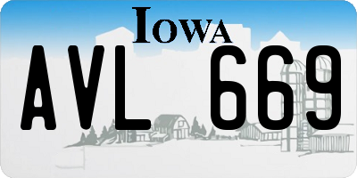 IA license plate AVL669
