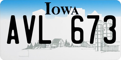 IA license plate AVL673