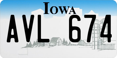 IA license plate AVL674