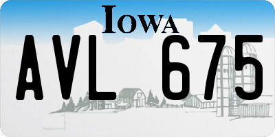 IA license plate AVL675