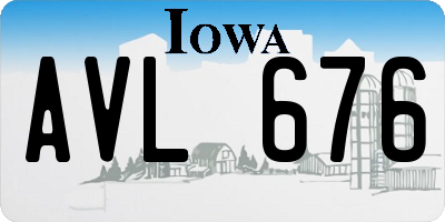 IA license plate AVL676