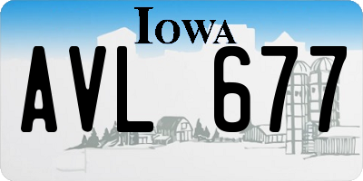 IA license plate AVL677