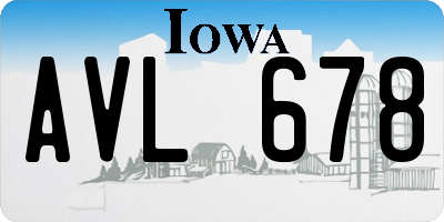 IA license plate AVL678