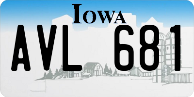 IA license plate AVL681