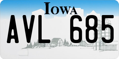 IA license plate AVL685