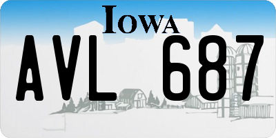 IA license plate AVL687