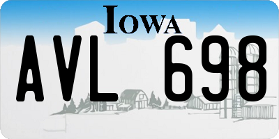 IA license plate AVL698