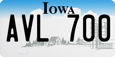 IA license plate AVL700
