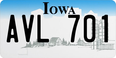 IA license plate AVL701