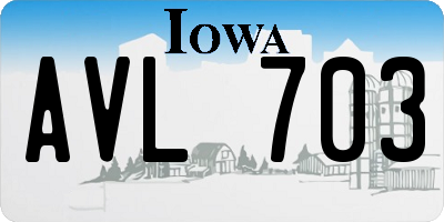 IA license plate AVL703