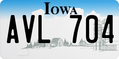 IA license plate AVL704