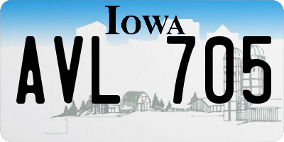 IA license plate AVL705