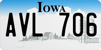 IA license plate AVL706