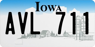 IA license plate AVL711