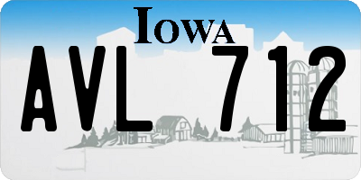 IA license plate AVL712
