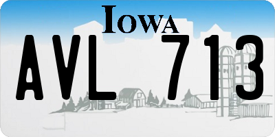 IA license plate AVL713