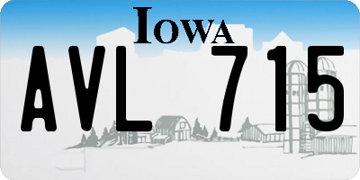 IA license plate AVL715