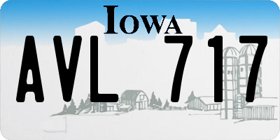 IA license plate AVL717