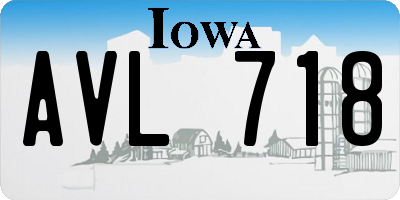 IA license plate AVL718