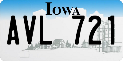 IA license plate AVL721