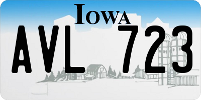 IA license plate AVL723
