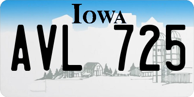 IA license plate AVL725