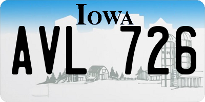 IA license plate AVL726