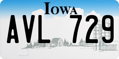 IA license plate AVL729