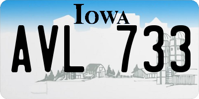 IA license plate AVL733