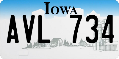 IA license plate AVL734