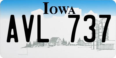 IA license plate AVL737