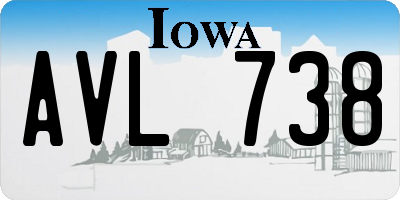 IA license plate AVL738