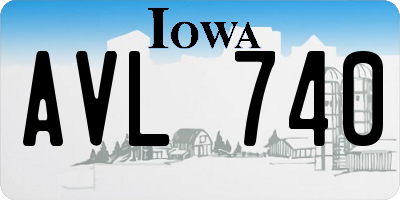 IA license plate AVL740