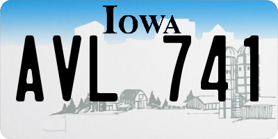 IA license plate AVL741