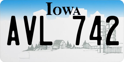 IA license plate AVL742